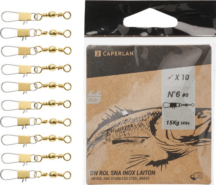 Immagine prodotto Caperlan Moschettone girevole Rolling Snap in acciaio inox confezione da 10 pezzi