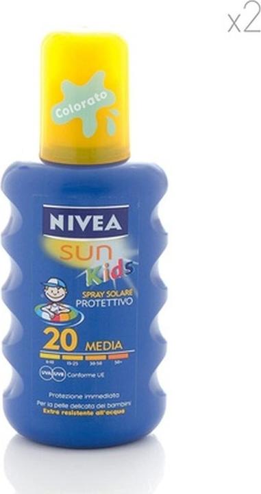 Immagine prodotto NIVEA Sun Kids Spray solare colorato nutriente SPF 20 200ml (Spray solare, SPF 20, 1 ml, 199.58 g)