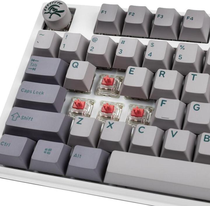 Actual product image Ducky One 3 Mist Grey TKL Gaming Keyboard, RGB LED - MX-Silent-Red (US) (US, Cable)