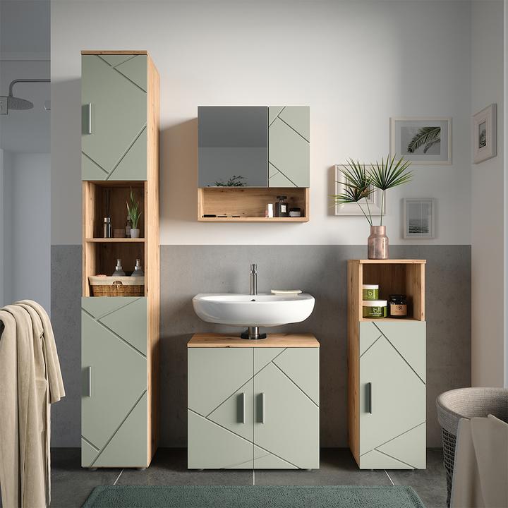 Produktbild Vicco Midischrank Irma, Salbeigrün/Artisan, 30 x 81 cm (30 x 30 x 81 cm)