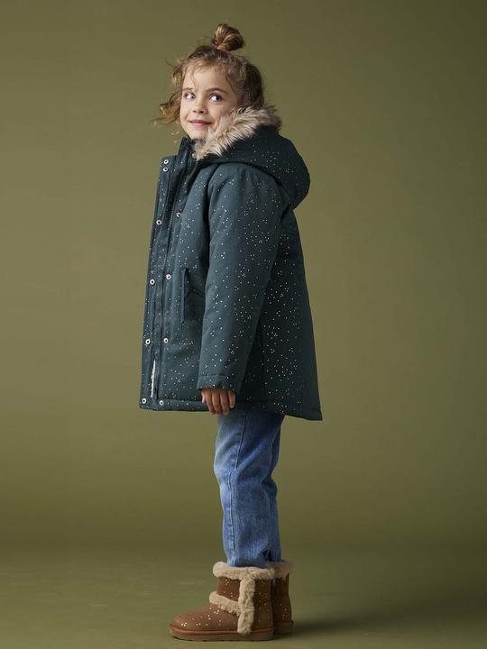 Produktbild Vertbaudet Warme Mädchen Winterjacke mit Glitzer und Webpelz, Recycling-Wattierung (158)