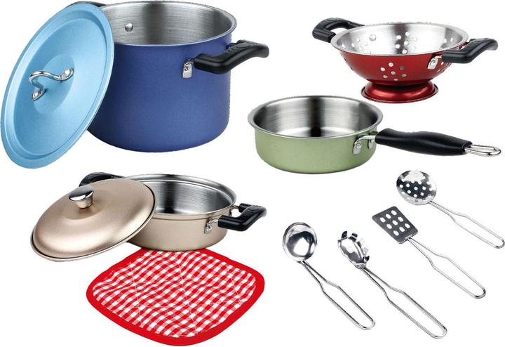 Edelstahl-Kochgeschirr-Set mit Zubehör, 11-tlg.