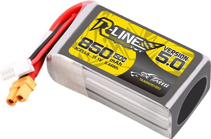 Actual product image Tattu R-Line Wersja 5.0 850mAh 3S 11.1V 150C XT30U-F (11.10 V, 850 mAh)