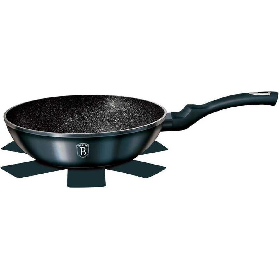 Thumbnail - BerlingerHaus WOK GRANITE FRY 28cm AQUAMARINE BH-1875, Pfanne + Kochtopf, Silber