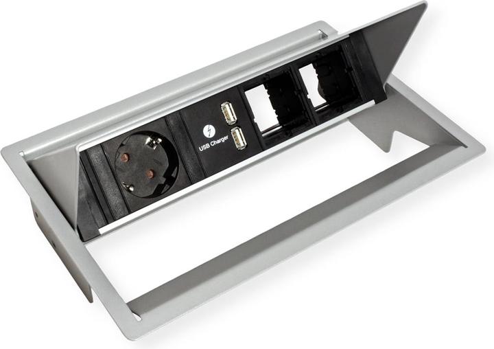 Immagine prodotto Bachmann 900.408 CONEO Set telaio d'installazione e striscia di prese a 4 pieghe (4x, CEE 7/3)