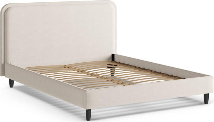 Actual product image Micadoni Storage Bed With Headboard, "Aveline", Ivory, 214x155x117 Made in Europe (140 x 200 cm)