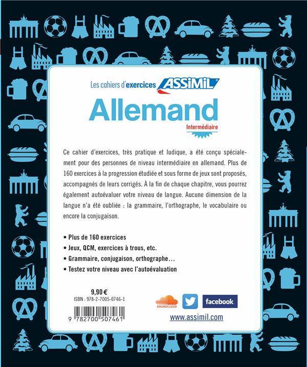 Actual product image Allemand : intermédiaire : 160 exercices + leurs corrigés (French, Schödel Bettina, 2017)