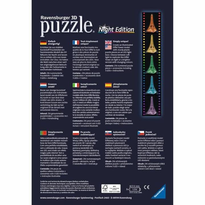 Produktbild Ravensburger Eiffelturm bei Nacht (216 Teile)