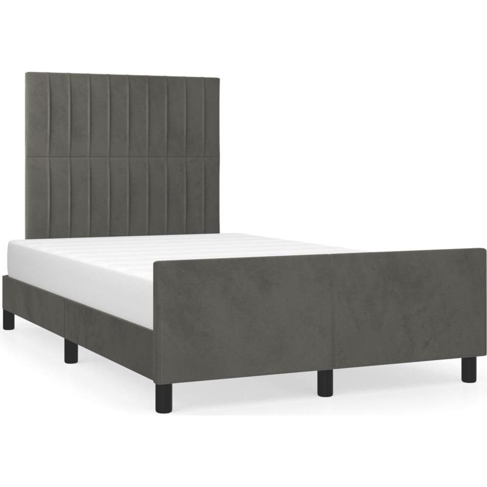 VidaXL, Bett, Bettgestell mit Kopfteil Samt (120 x 190 cm)