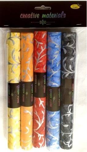 Batik, silbernes Pflanzenornament