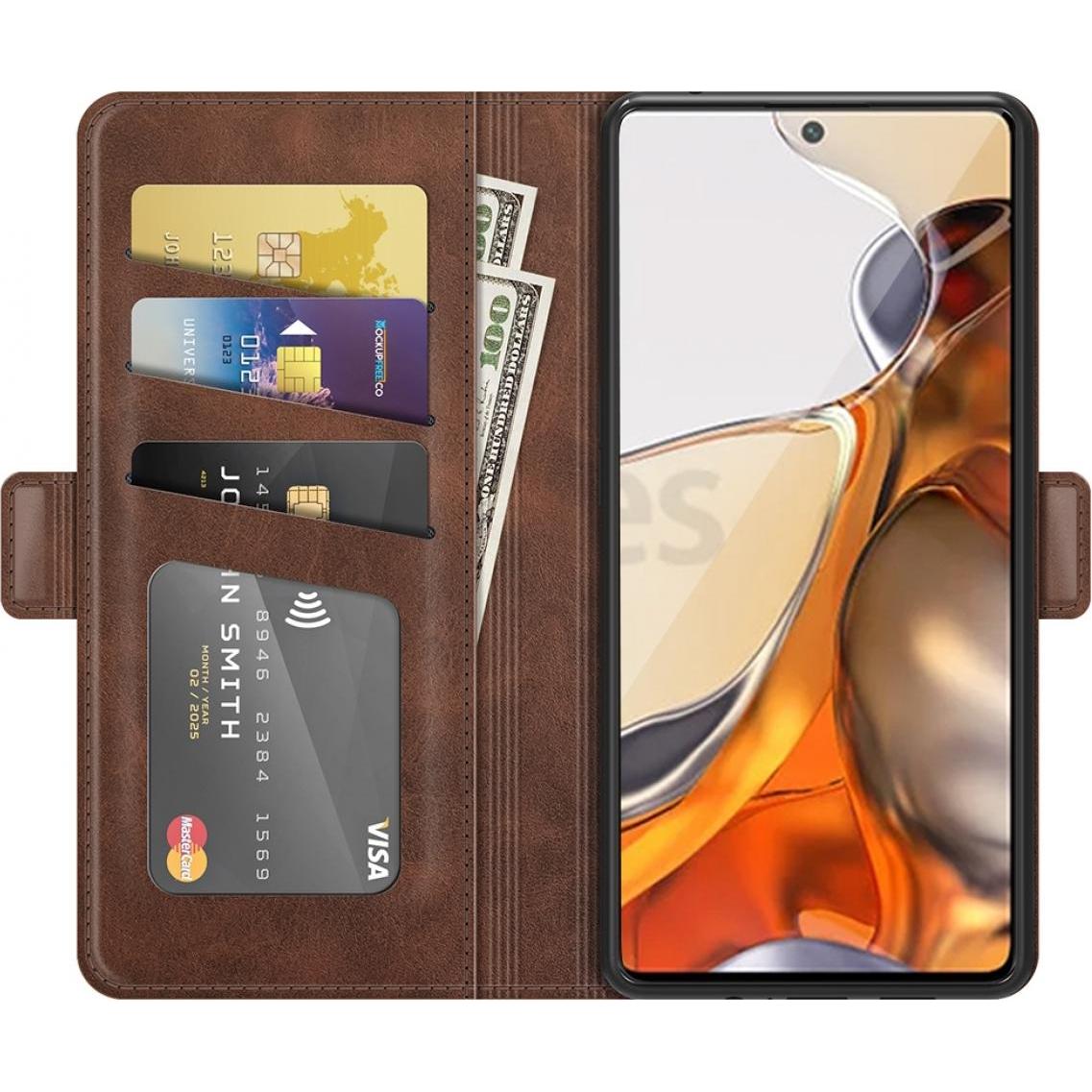 Screenguard Xiaomi 11T Pro CardLounge Lederhülle (Xiaomi 11T Pro), Smartphone Hülle, Braun