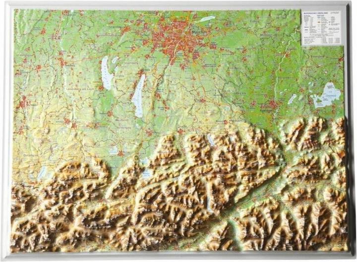 3D Reliefkarte Bayerisches Oberland