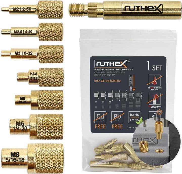 Ruthex Lötspitzen und Einschmelzhilfen Set (Soldeerstift)