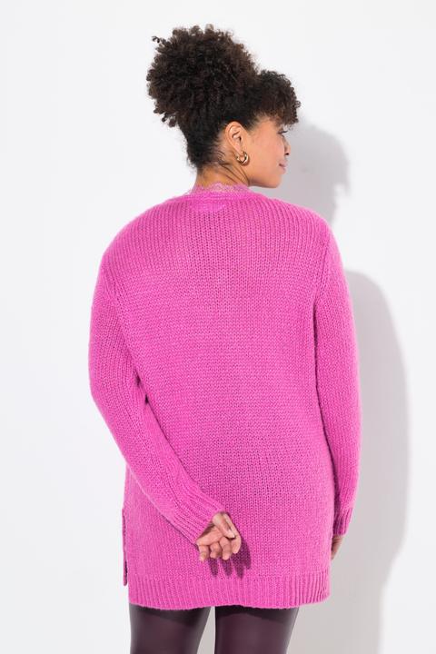 Actual product image Miamoda Classic fit sweater with chunky knit and neckline with lace (56)