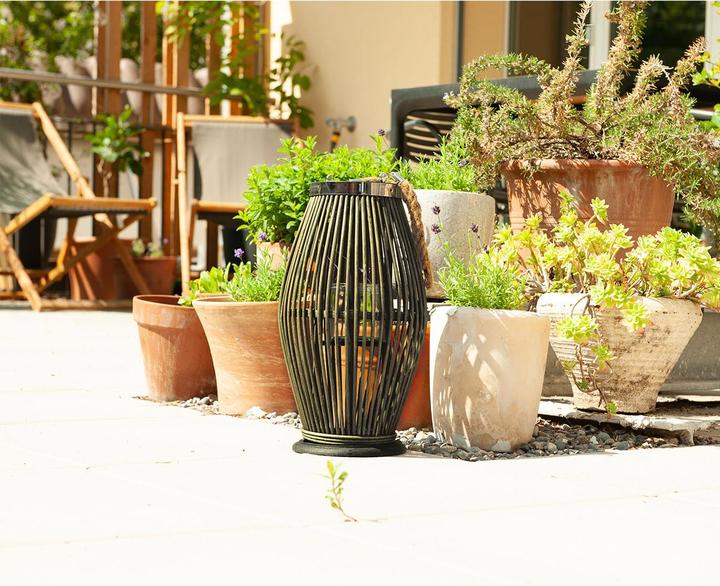Actual product image Natura Punto Bamboo Lantern with Glass Wind Light (24 x 36 cm)