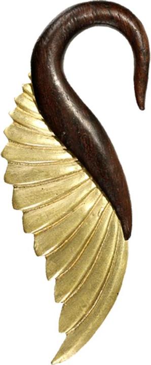 Immagine prodotto Star Piercing Cigno con gancio per orecchio in legno di Narra (Ottone, Organico)