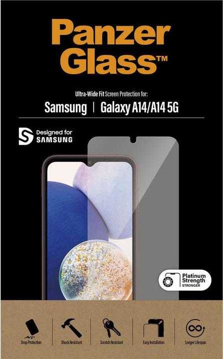 Produktbild PanzerGlass Ultra-Wide Fit (1 Stück, Samsung Galaxy A14 5G, Samsung Galaxy A14)