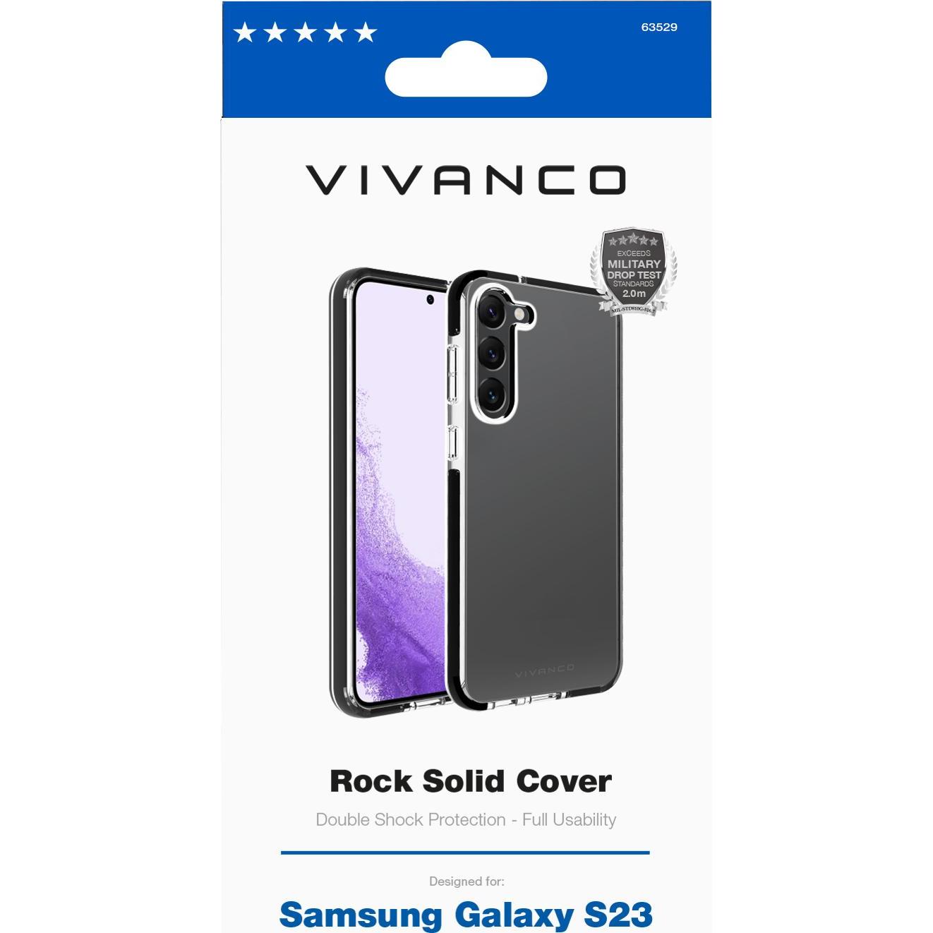 Thumbnail - Vivanco Rock Solid Backcover Samsung Galaxy S23 Schwarz, Transparent (Samsung Galaxy S23+), Smartphone Hülle, Schwarz, T...