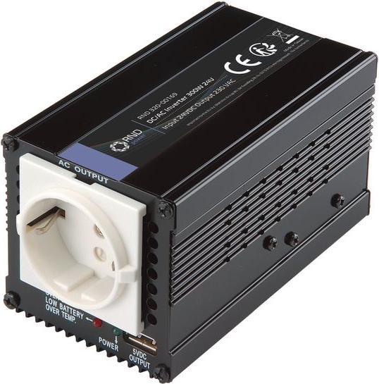 Actual product image RND DC/AC inverter 20... 30V 300W socket outlet type F (CEE 7/3) with earthing contact / USB A socket