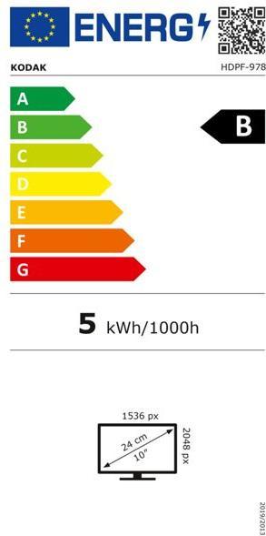 Etichetta energetica Kodak Cornice fotografica WIFI HDPF-978 (9.70", 2048 x 1536 pixel)