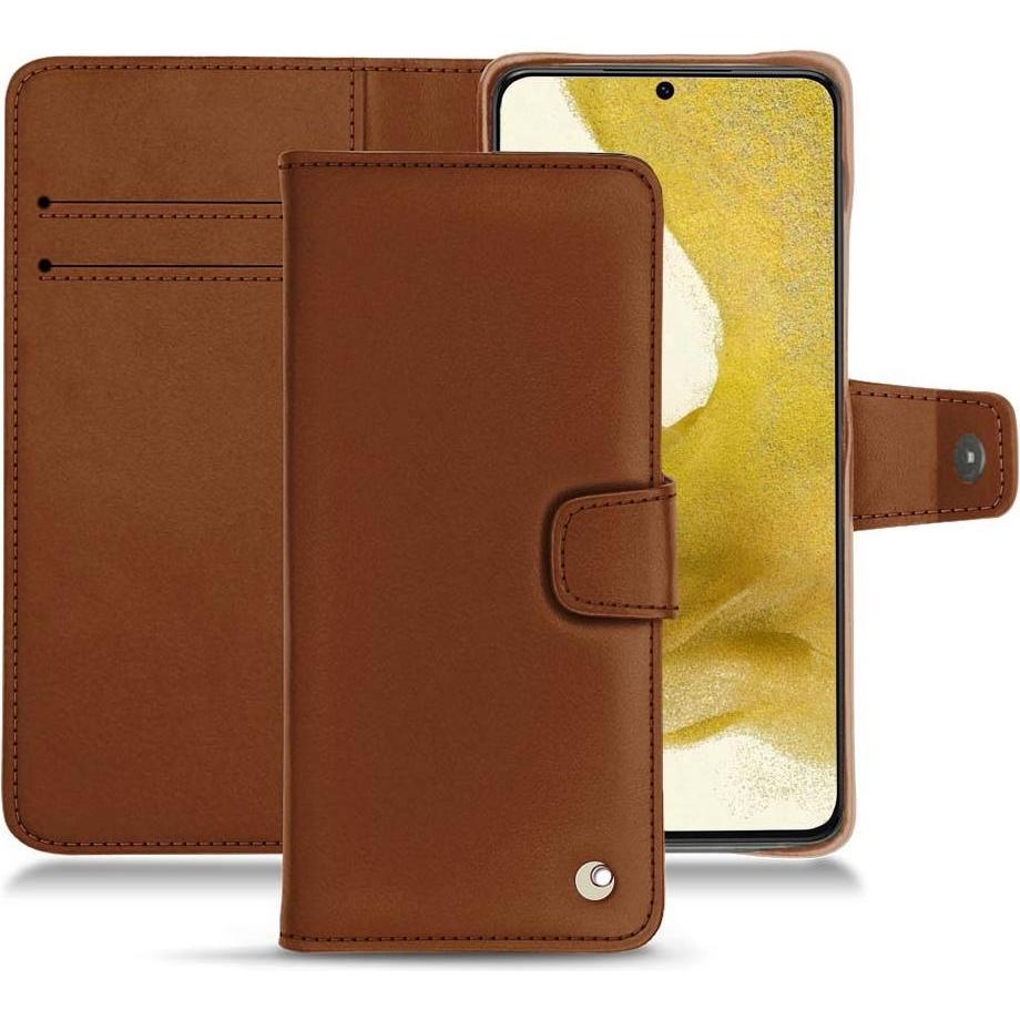 Noreve Lederschutzhülle Wallet (Samsung Galaxy S22+), Smartphone Hülle, Braun