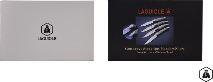 Image du produit Laguiole Set de couteaux à steak avec manche en nacre, 4 pièces (4 pièce(s), Couteau)
