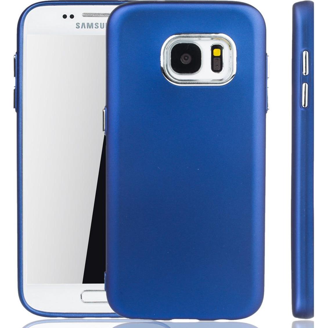 König Design Handyhülle für Samsung Galaxy S7 Schutzcase Backcover Bumper Etuis Rahmen Blau (Samsung Galaxy S7), Smartph...