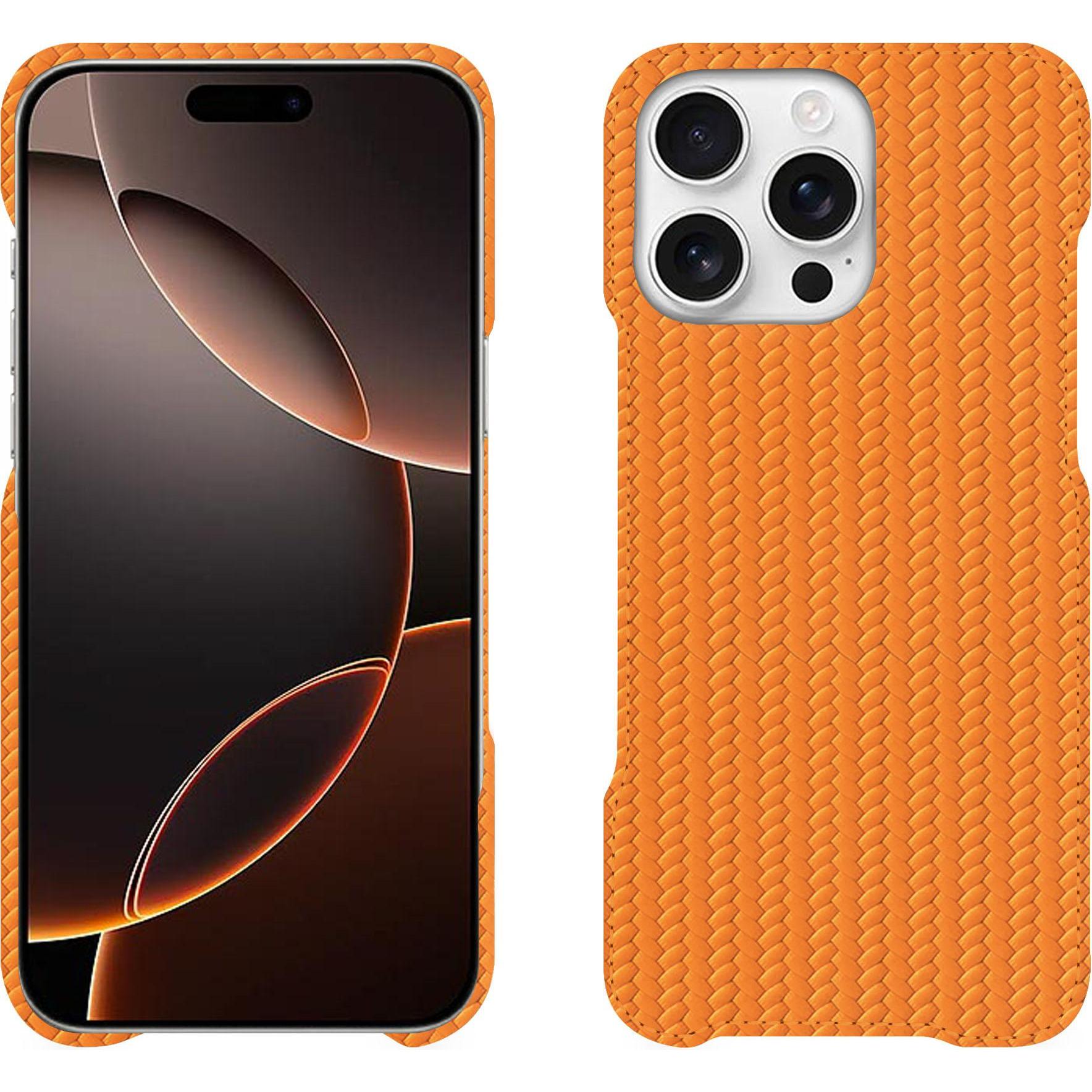 Noreve Lederschutzhülle (Apple iPhone 16 Pro), Smartphone Hülle, Orange