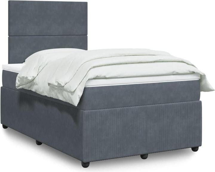 Actual product image vidaXL Bo x spring bed with mattress 120 x 190 cm velvet (120 x 190 cm)