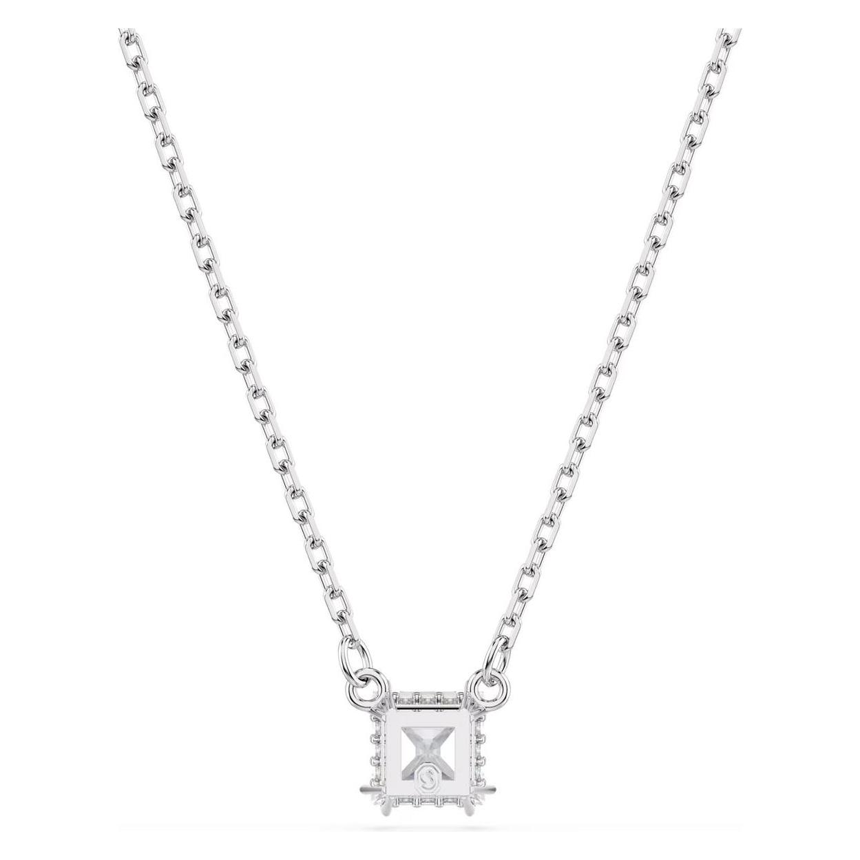 Swarovski, Halsketting, Stilla Halsketting Kussengeslepen Wit, (Swarovski Metaal, 38 Cm)