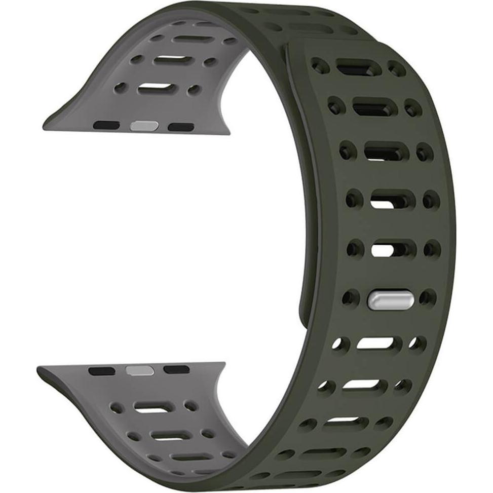Cover-Discount Apple Watch 42/41/40mm - Silikon Sportarmband zweifarbig (Silikon), Uhrenarmband, Schwarz