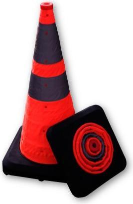 RS PRO Orange fabric traffic cone, H 50 cm with weighting, traffic