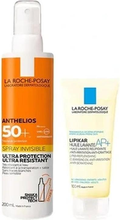 La Roche Posay Anthelios Sunscreen Spf 50 200 Ml And Lipikar Cleansing Oil Ap Anti-Redness 100 Ml (Suntan cream, SPF 50, 200 ml)