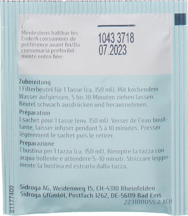 Valeurs nutritives et ingrédients Sidroga Anis de fenouil Carvi (40 g)