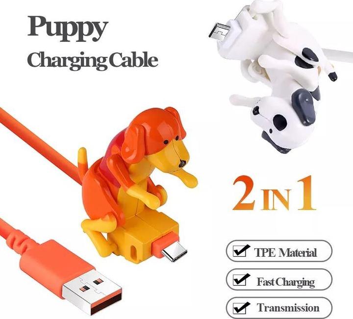 Produktbild PhoneLook Ladekabel (1 m) USB-C auf USB-A Rammelnder Hund (1 m)