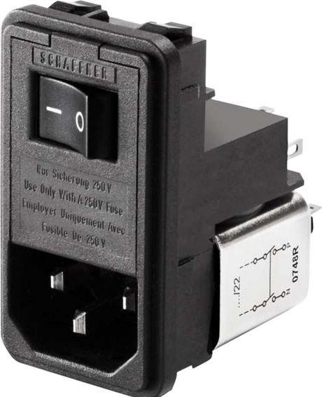 Produktbild Schaffner Gerätestecker mit Filter, 2A, 250VAC