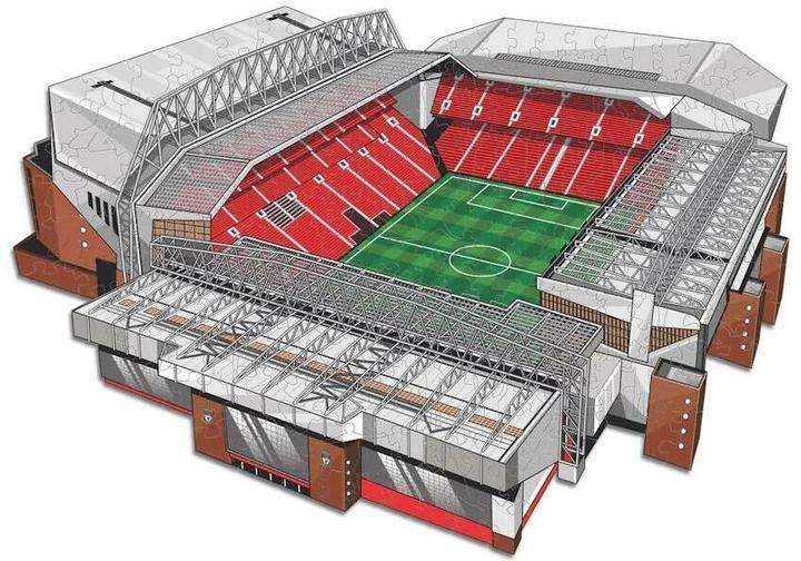 Actual product image Iconic Liverpool FC - Anfield Stadium - Wooden Puzzle Size S (150 pieces) (150 pieces)
