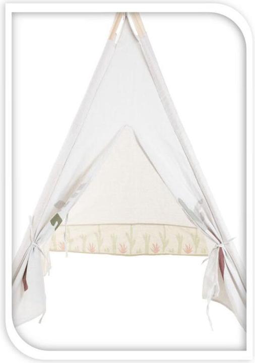 Productafbeelding Tipi tent wit met plantenprint, 160 cm
