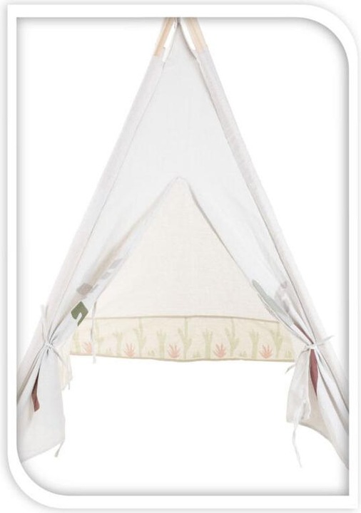 Produktbild Tipi-Zelt Weiss mit Pflanzendruck, 160 cm