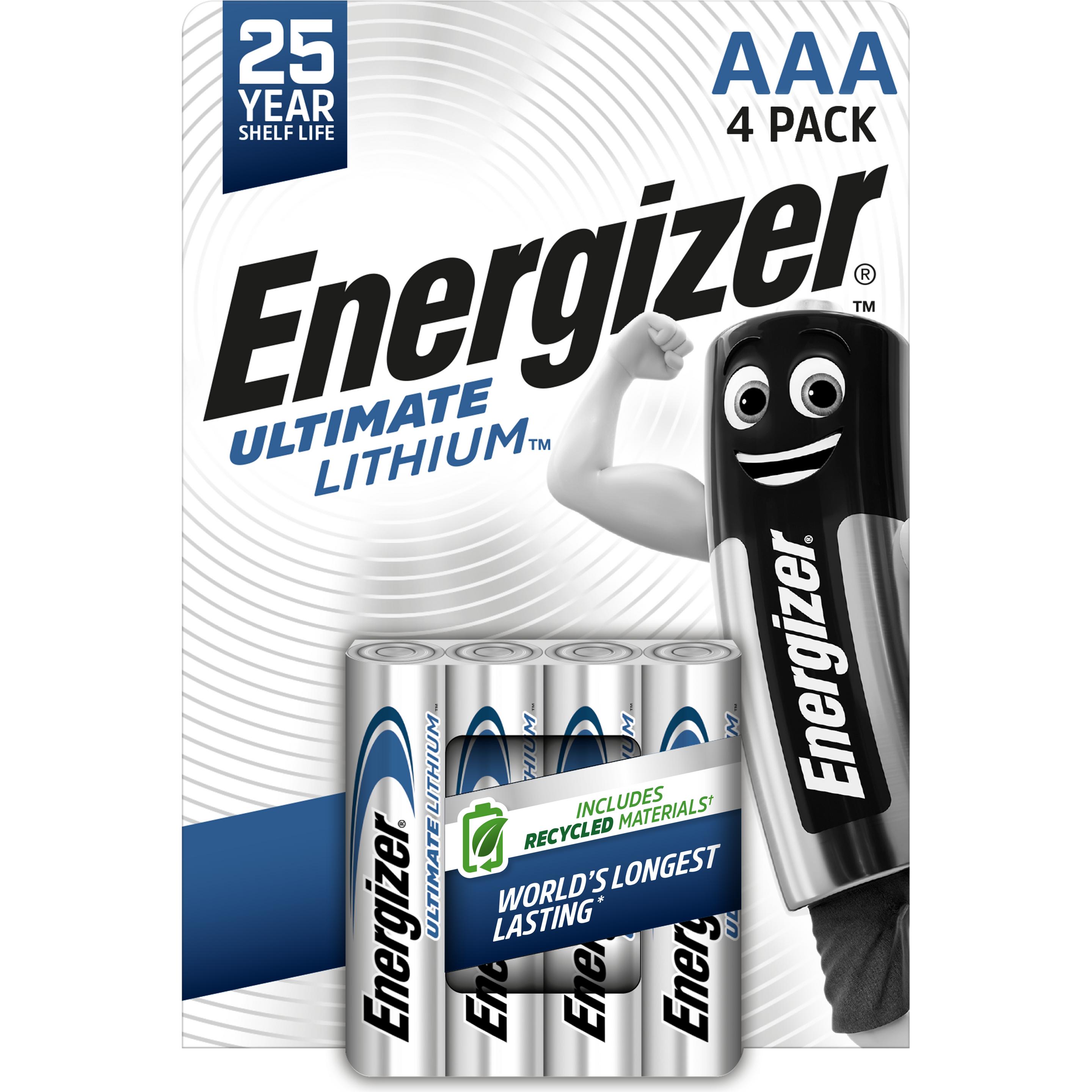 Energizer Ultimate Lithium (4 Stk., AAA, 1150 mAh), Batterien + Akkus