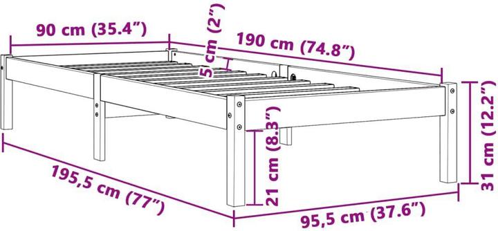 Image du produit vidaXL Bettrahmen (90 x 190 cm)