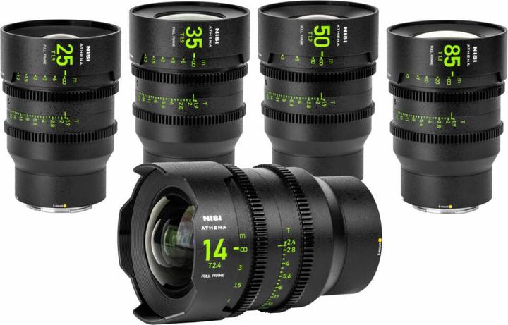 Produktbild Nisi ATHENA PRIME Full Frame Cinema Lens Kit – 14mm, 25mm, 35mm, 50mm, 85mm + Case (E Mount, No Drop) (Sony E, Vollformat)