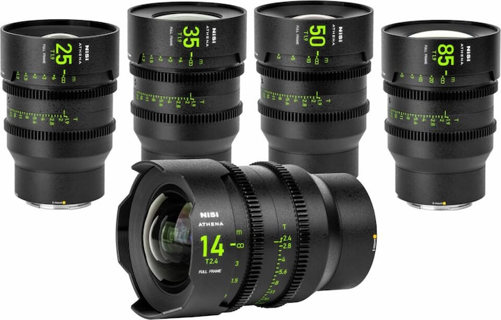 Produktbild Nisi ATHENA PRIME Full Frame Cinema Lens Kit – 14mm, 25mm, 35mm, 50mm, 85mm + Case (E Mount, No Drop) (C-Mount)