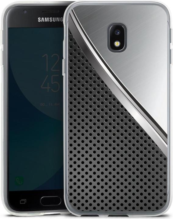 Produktbild DeinDesign Silikon Hülle für Samsung Galaxy J3 (2017) Handyhülle Case Smartphone Schutzhülle Carbon Metall (Samsung Galaxy J3 (2017))