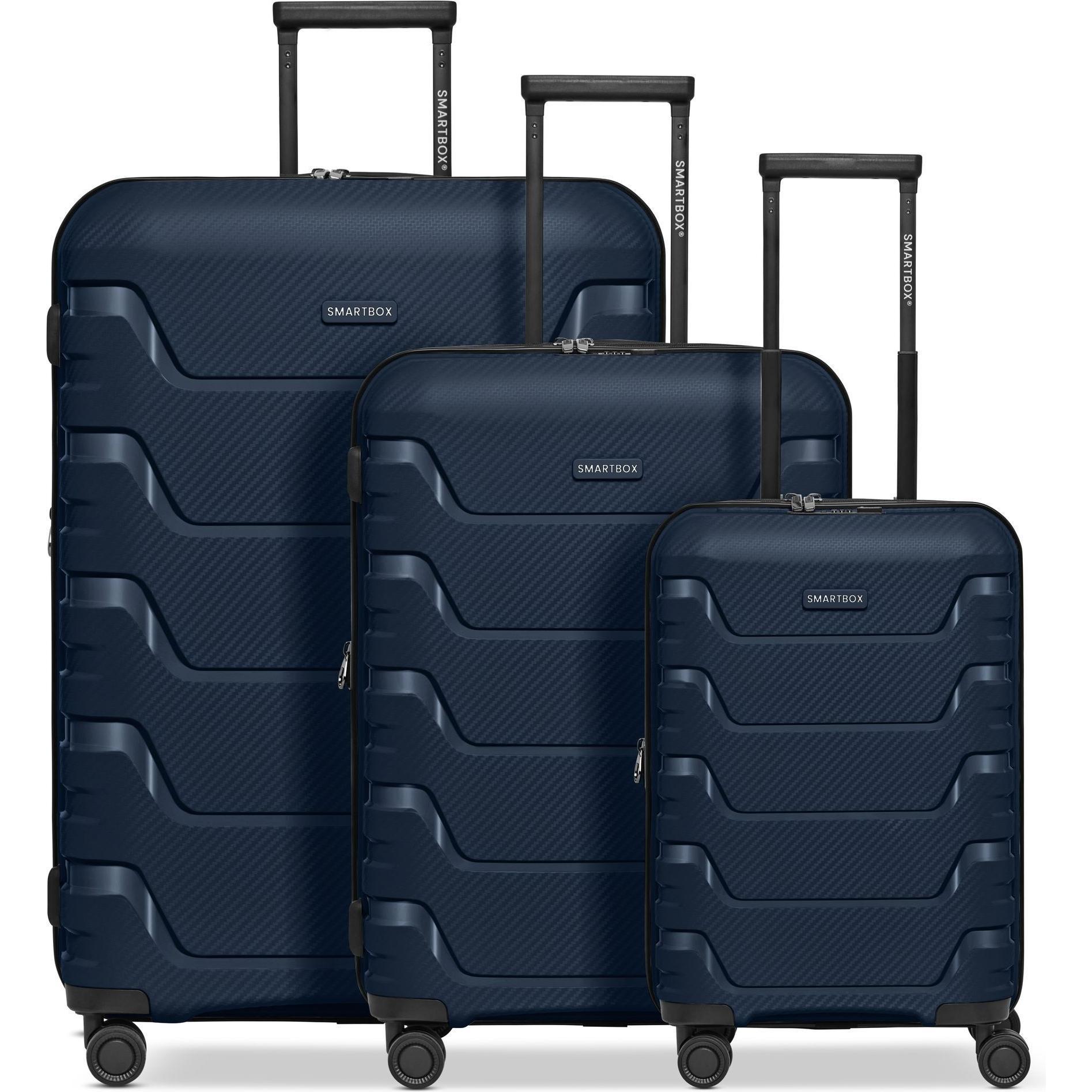 Smartbox, Koffer, Edition 01 4 Rollen Kofferset 3-teilig mit Dehnfalte, Blau, (233 l, XL (ab 115l))
