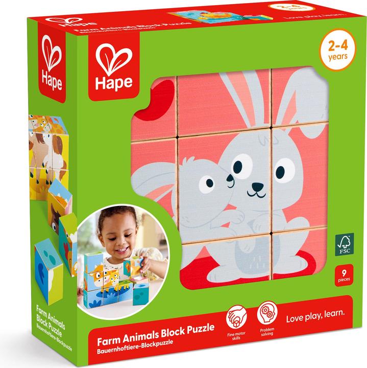 Hape Farm Animals Block Puzzle