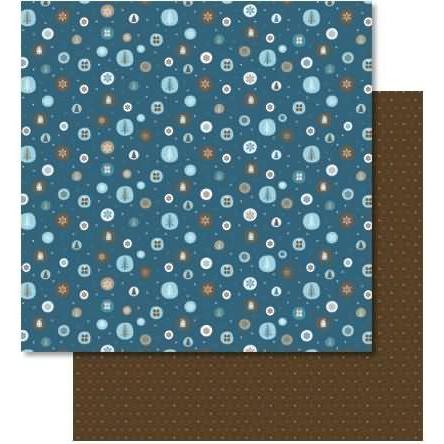 Ursus, Bastelpapier, Scrapbook Paper Winterzauber petrol/braun 12x12 Zoll VE=25 Blatt (25 x)