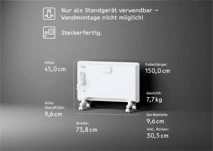 Actual product image Stiebel Eltron EG-50-TR2-PM Convector heater Floor-standing unit for approx. 25 m², single controller (2000 W)