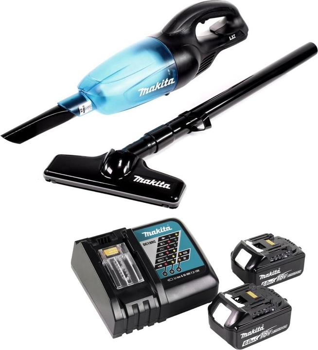 Produktbild Makita DCL 180 RG B Akku Staubsauger 18 V Schwarz + 2x Akku 6,0 Ah + Ladegerät
