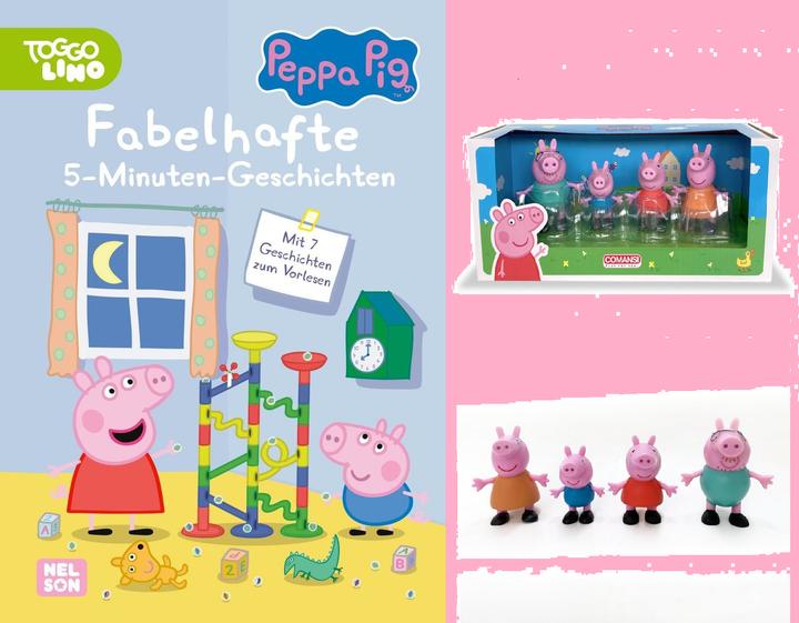 Actual product image Peppa Pig - Gift set book and figures (Family Set)